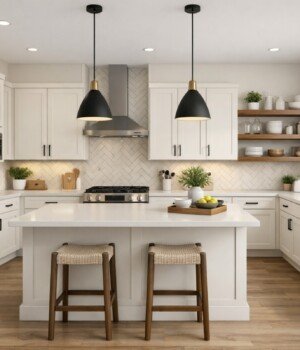 Custom Cabinets bella antique white integrity kitchen